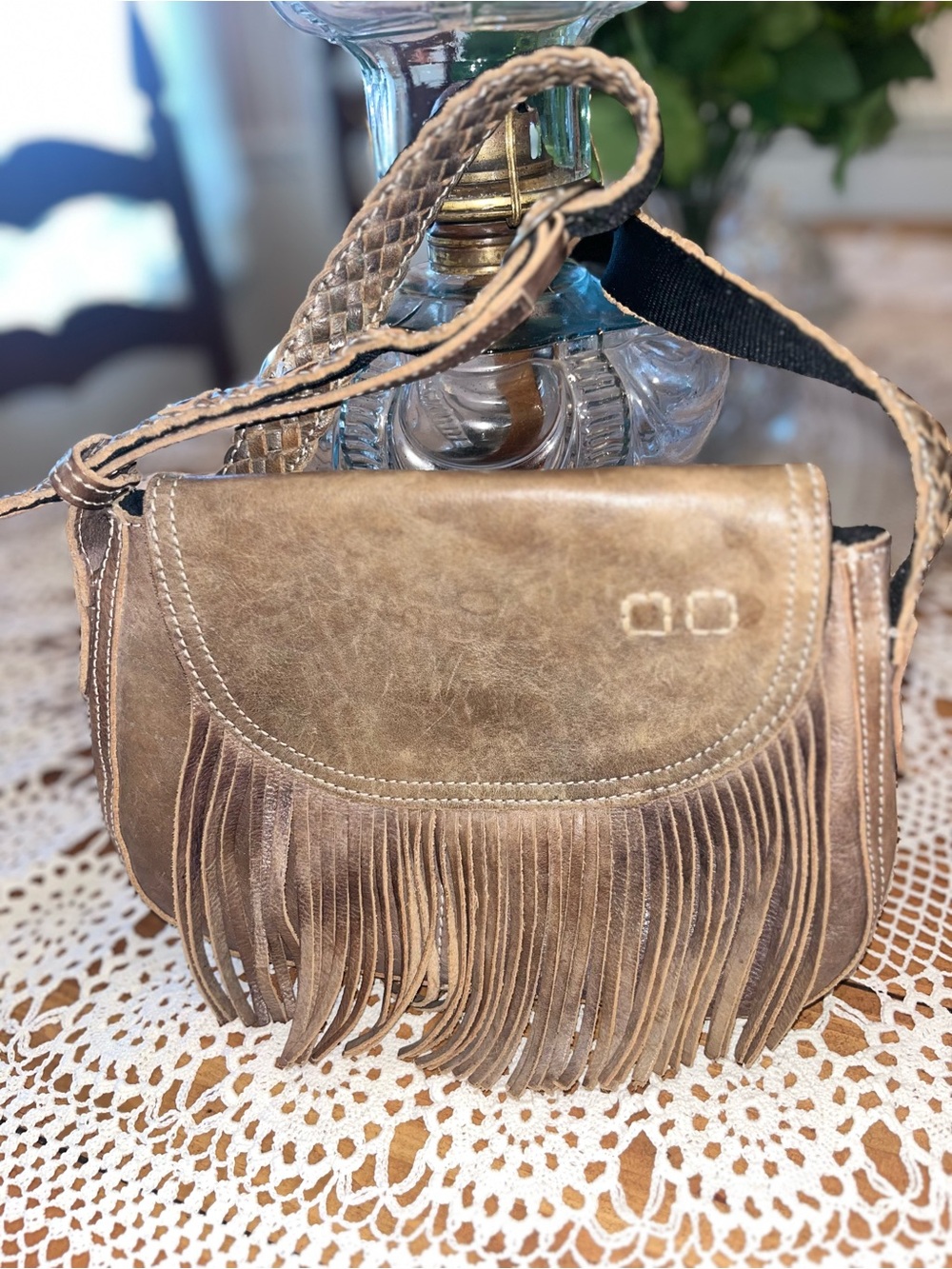 Bed Stu Eastend Dip Dye Fringe Leather Crossbody Bag